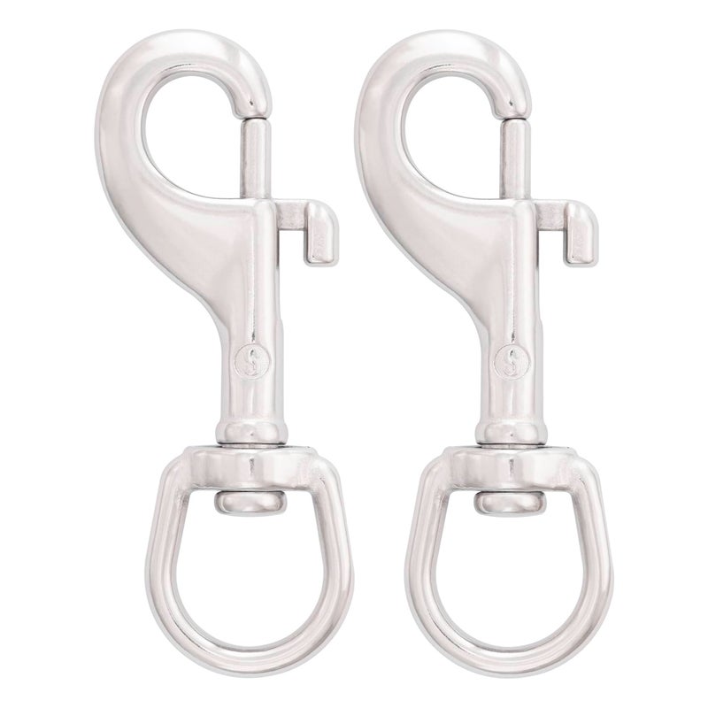 Shonan.Systems SHONAN 3.5 Inch Swivel Eye Snap Hook, 2 Pack Marine Grade Scuba Bolt Snap, Single Ended Stainless Steel Flag Clips Swivel Snaps for Scuba Diving, Flag Pole Rope, Dog Leash, Camera Strap - Image 1